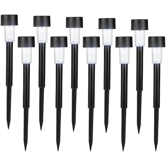 12.25" Black Solar Powered LED Pathway Markers, 10ct. By Northlight | Michaels®